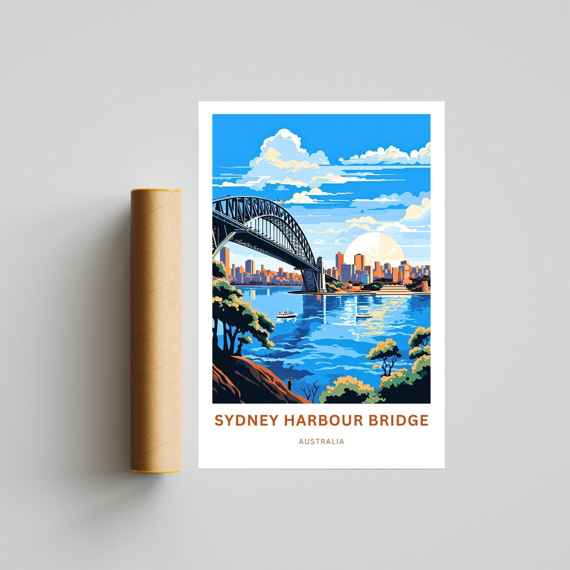 Sydney Harbour Bridge Australia Daytime Skyline Travel Poster - Image 4
