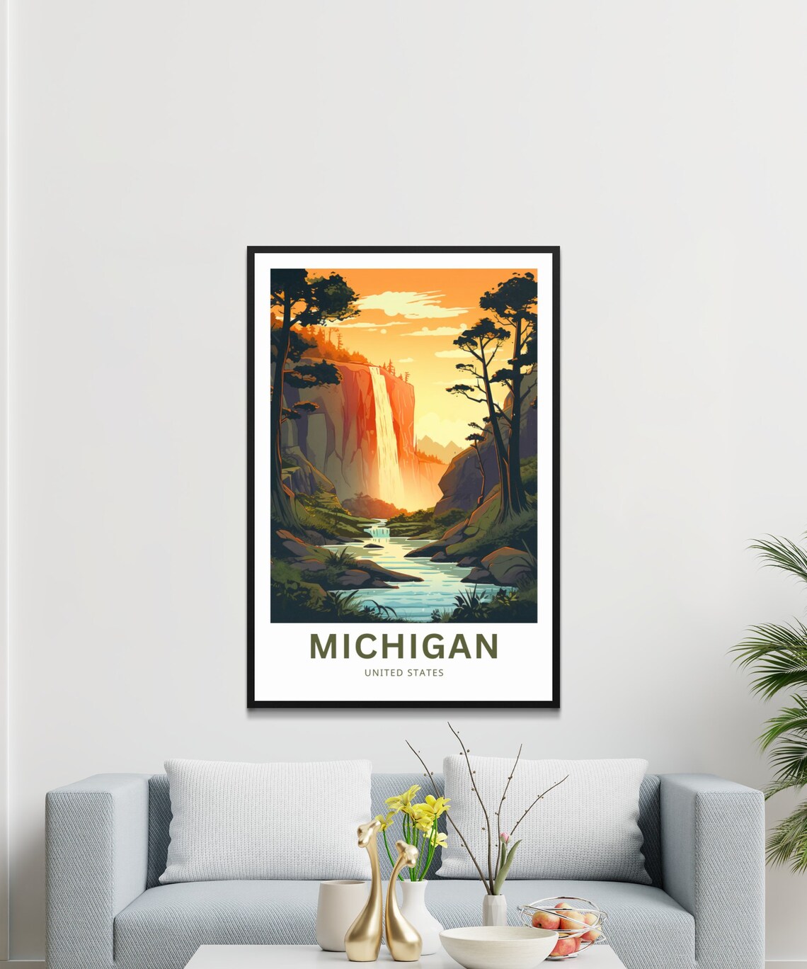 Personalized Michigan Travel Print, United States Poster - Image 3