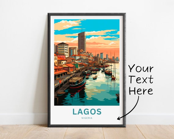 Personalized Lagos Print Lagos Poster Nigeria Wall Art Framed Present Gift Africa Present