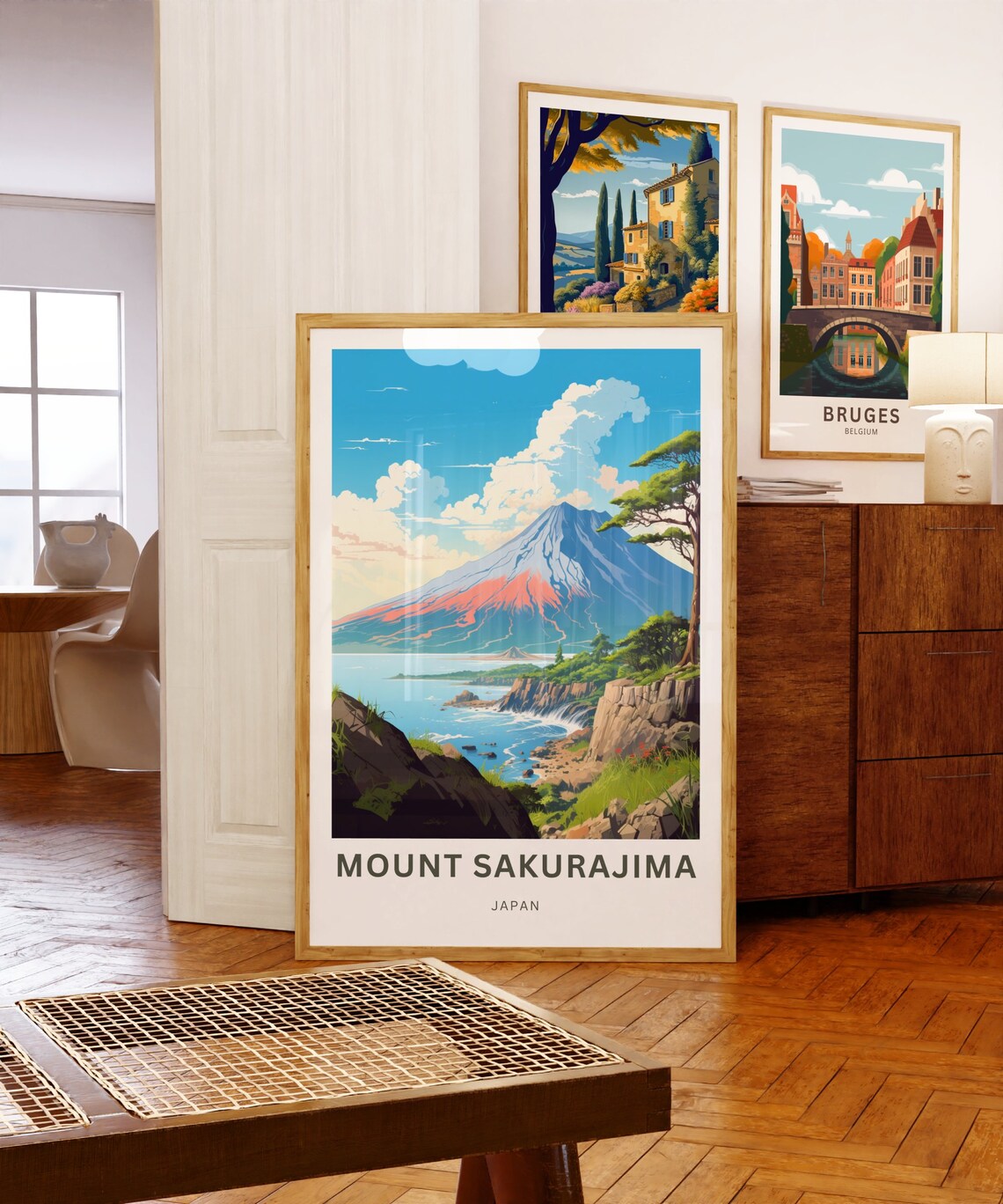 Mount Sakurajima Japan Volcano Seaside Bold Landscape Poster - Image 5