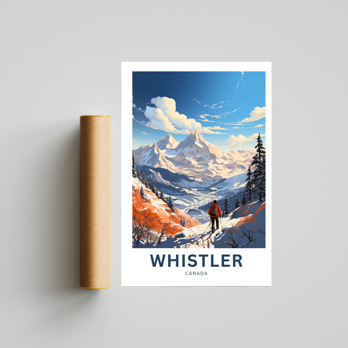 Whistler Canada Snowy Mountain Ski Village Winter Travel Poster - Image 4