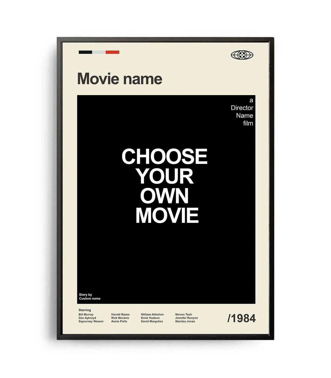 Customizable Mid Century Modern Minimalist Movie Poster Template