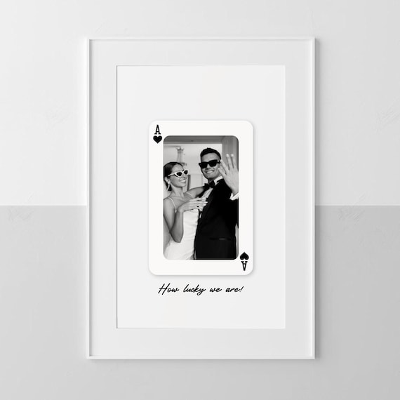 Personalized Ace of Hearts Couple Photo Keepsake Poster Gift
