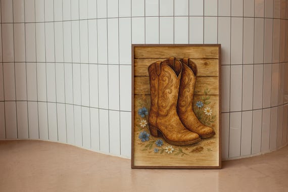 Cowgirl Boots Photography Print Country Western Home Decor