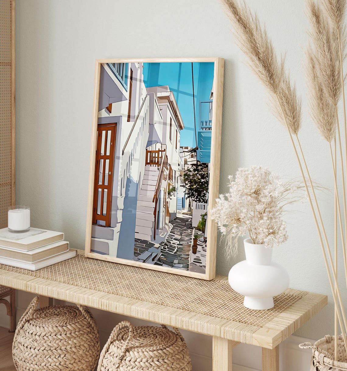 Mykonos Art Print Mykonos Wall Art Watercolor Art Painting Mykonos Gift Mykonos Poster Travel Poster Print Mykonos Artwork - Image 2