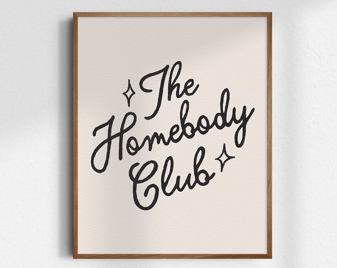 The Homebody Club Hand Lettered Script Cozy Night In Decor Print