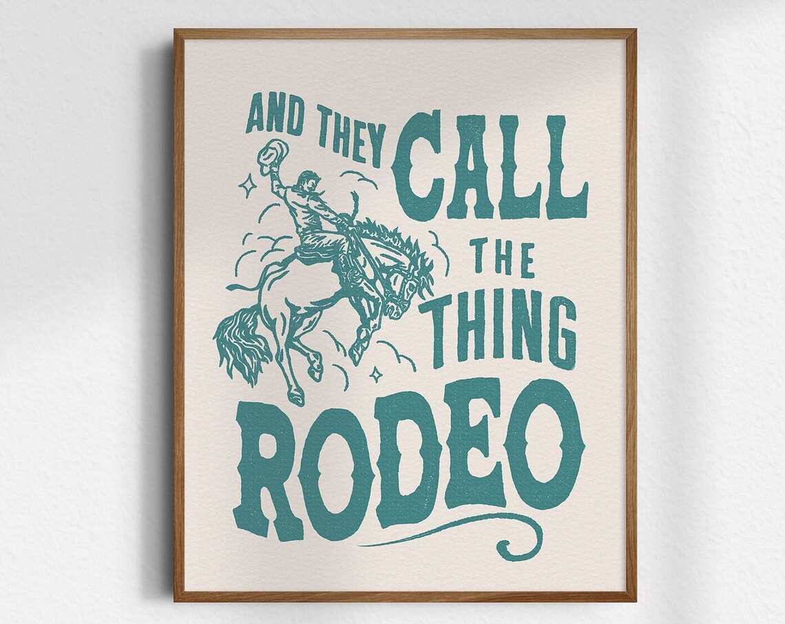 They Call The Thing Rodeo Cowboy Bucking Horse Western Poster