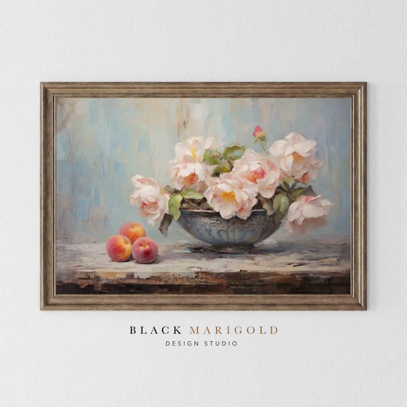 Peaches And Cream Vintage Oil Painting Wall Art