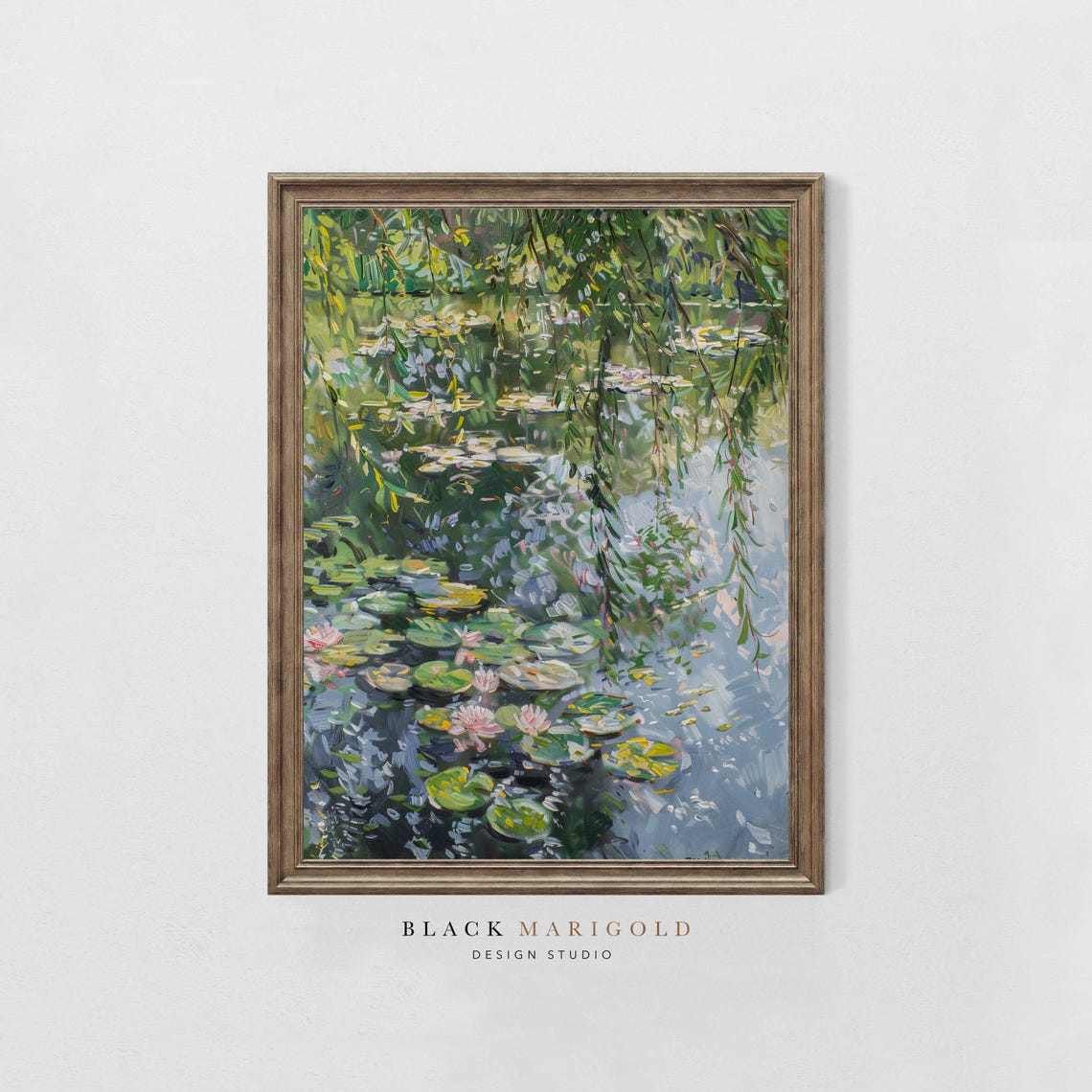 Ophelia Water Lily Pond Impressionist Oil Painting Style Poster
