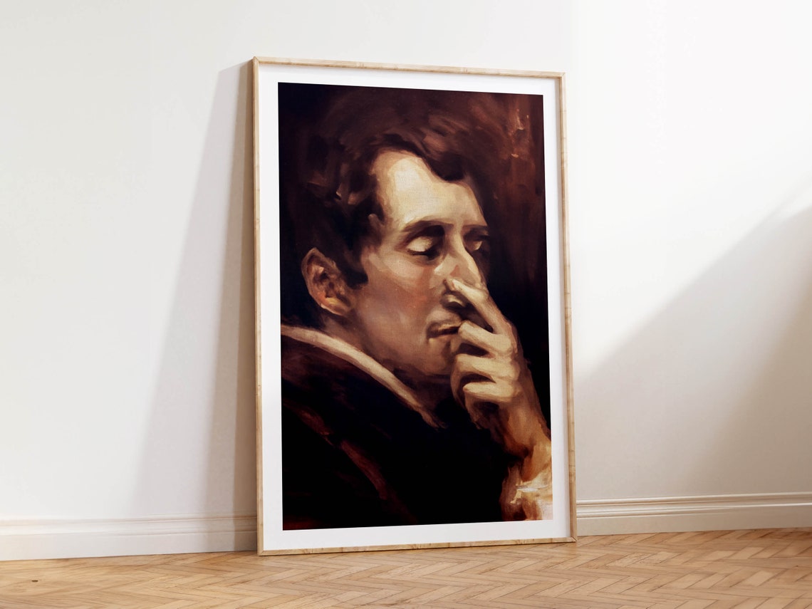 Man Pinching Nose Classical Oil Painting Funny Bathroom Decor Poster - Image 2