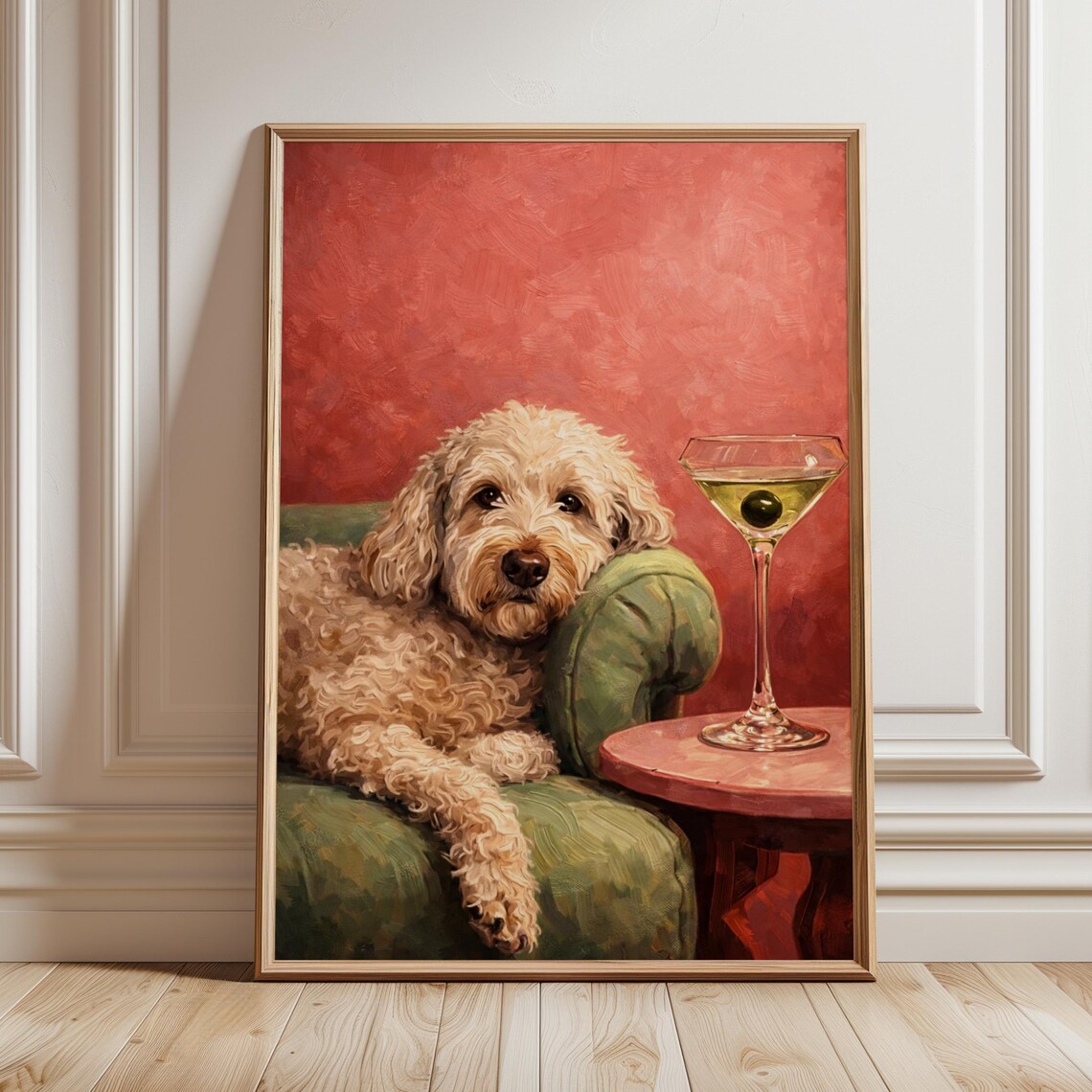 Cream Doodle Martini Poster, Vintage Cocktail Lounge Art