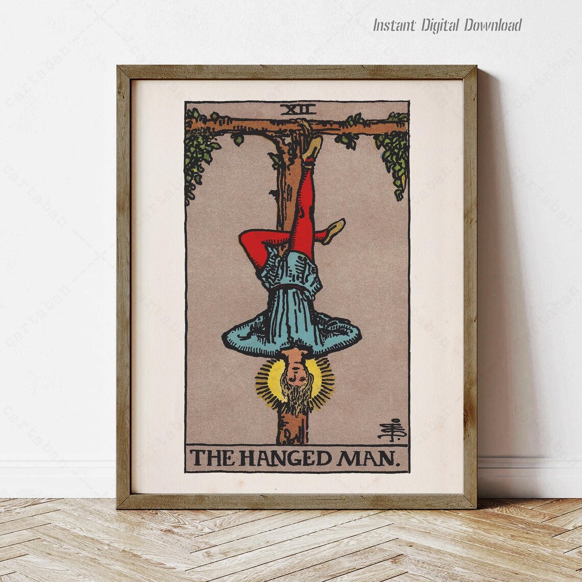 The Hanged Man Tarot Card Rider Waite Smith Vintage Occult Poster