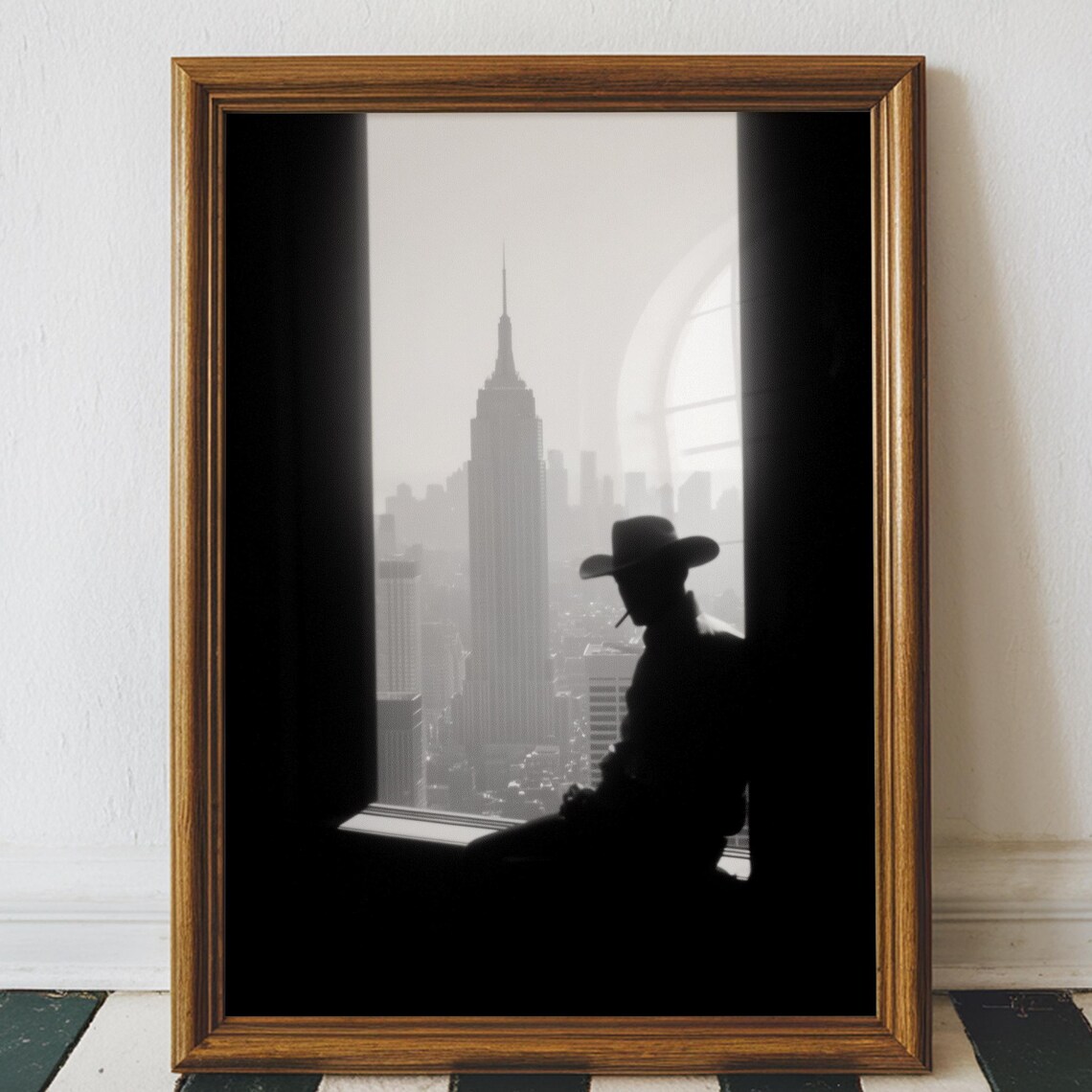 Vintage Cowboy NYC Smoking Poster, Travel Poster