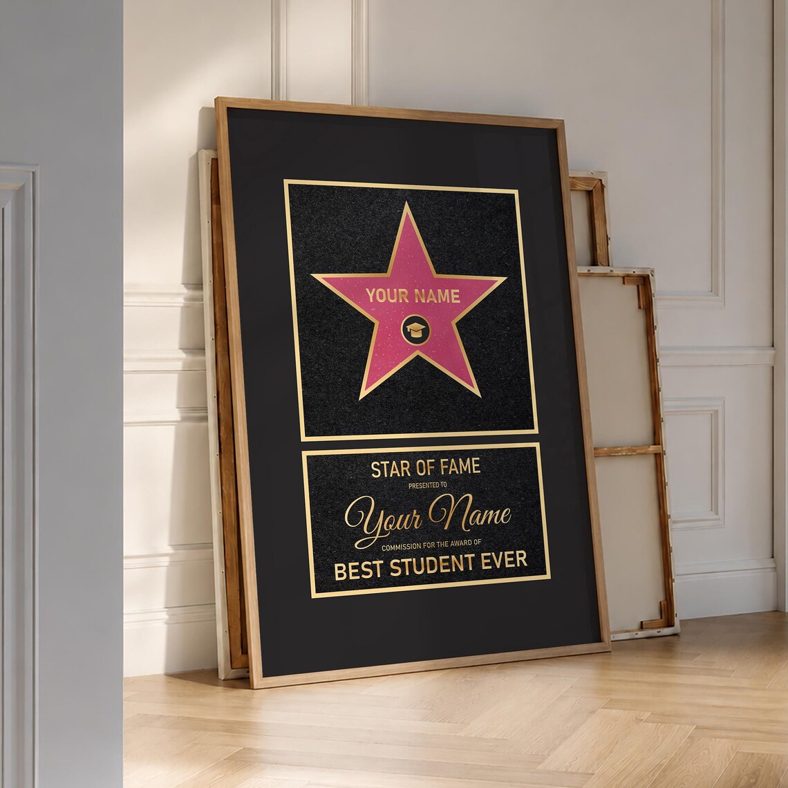 Custom Hollywood Star Poster, Personalized Walk Of Fame