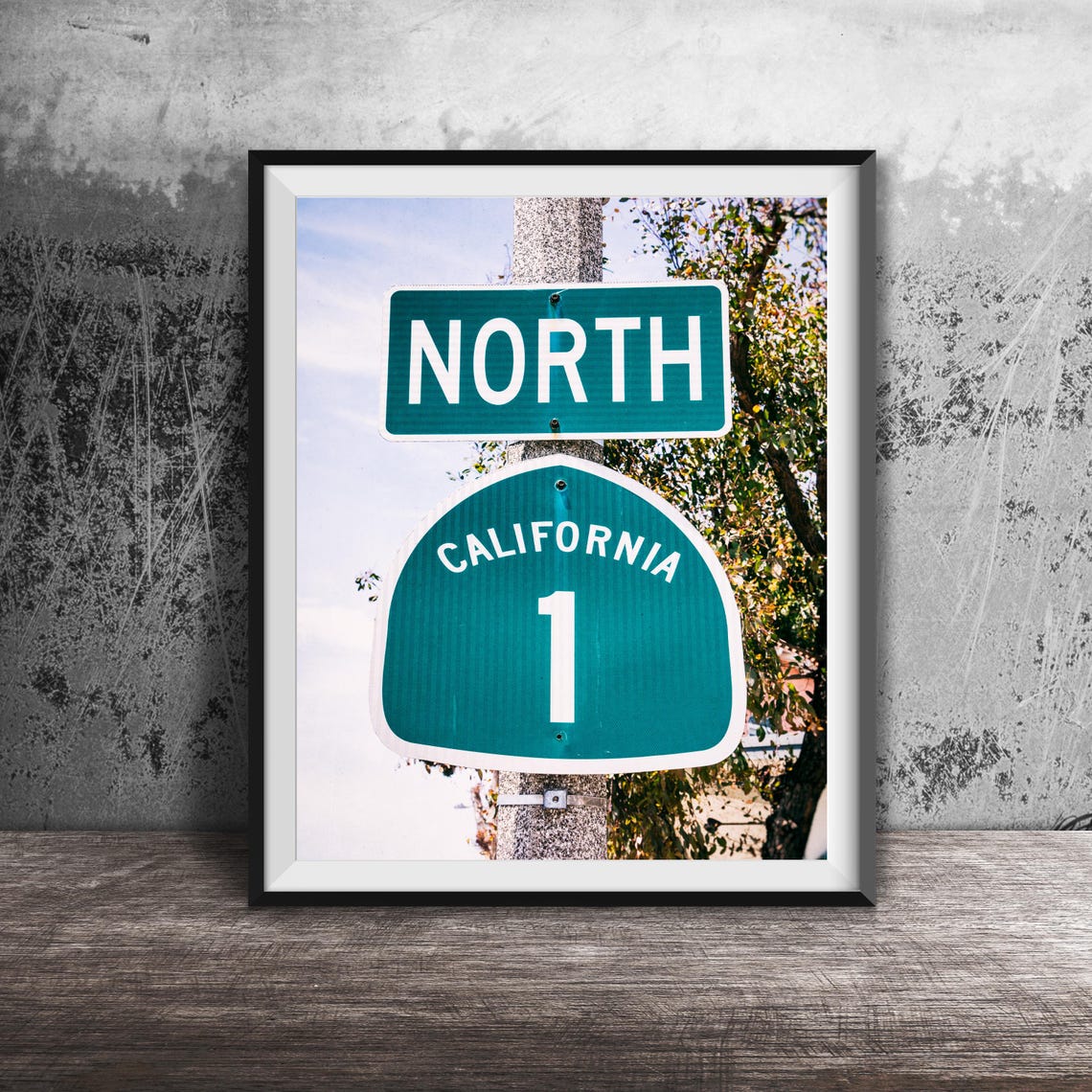 California Highway 1 North Pacific Coast Highway Road Sign Poster