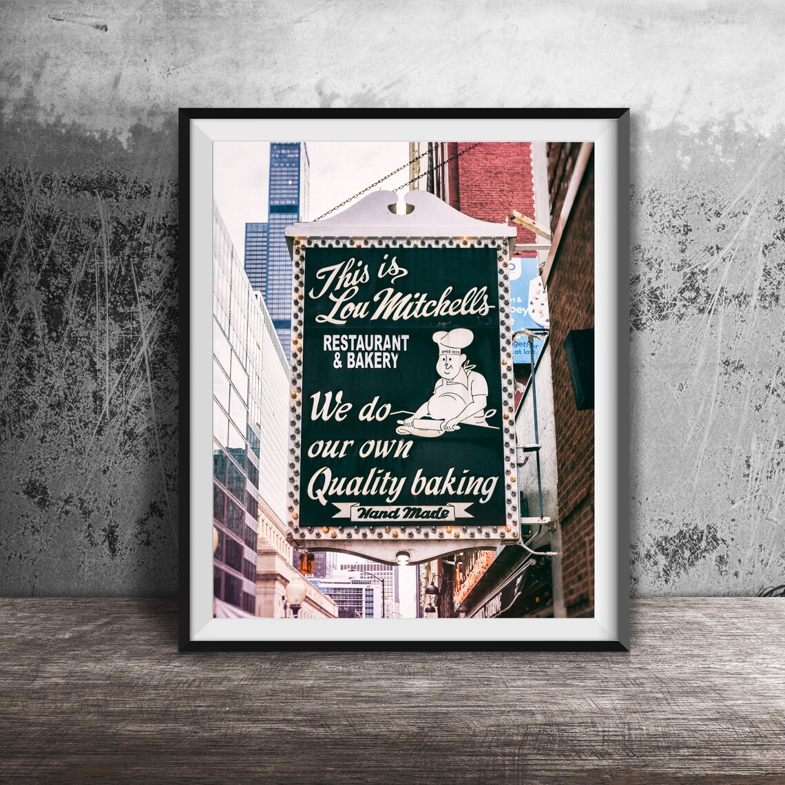Lou Mitchell's Restaurant And Bakery Vintage Neon Sign Poster