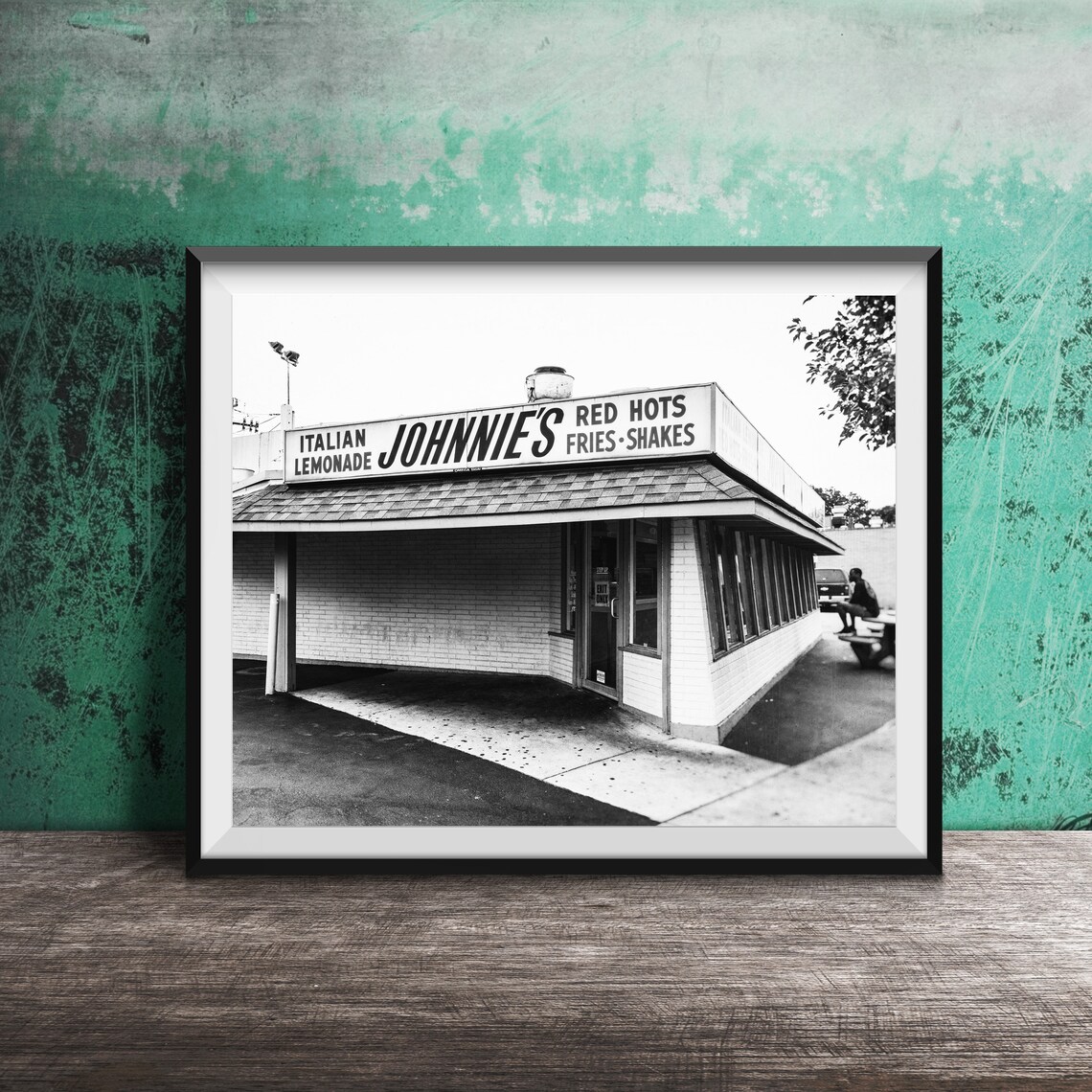 Johnnies Italian Beef Red Hots Chicago Style Hot Dog Stand Poster - Image 2