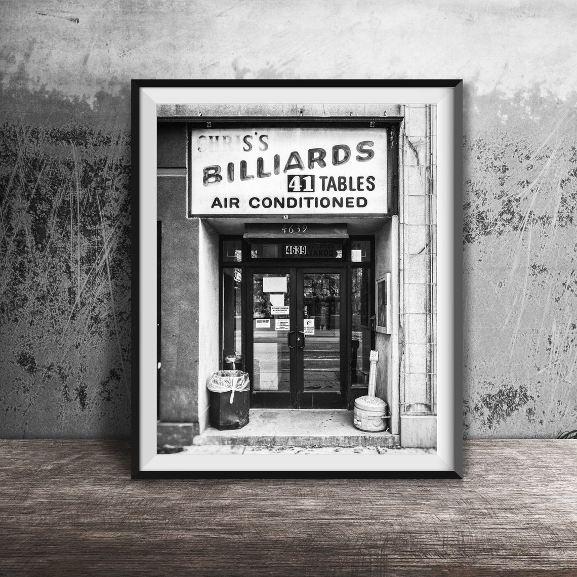 Chris's Billiards 41 Tables Vintage Storefront Sign Photo Poster - Image 2