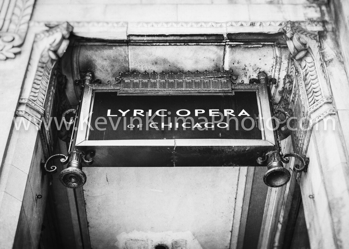 Lyric Opera of Chicago Ornate Brass Entrance Sign Photography Poster - Image 2