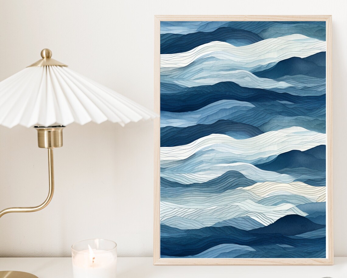 Boho Minimal Wave Art Print, Coastal Seascape - Image 2