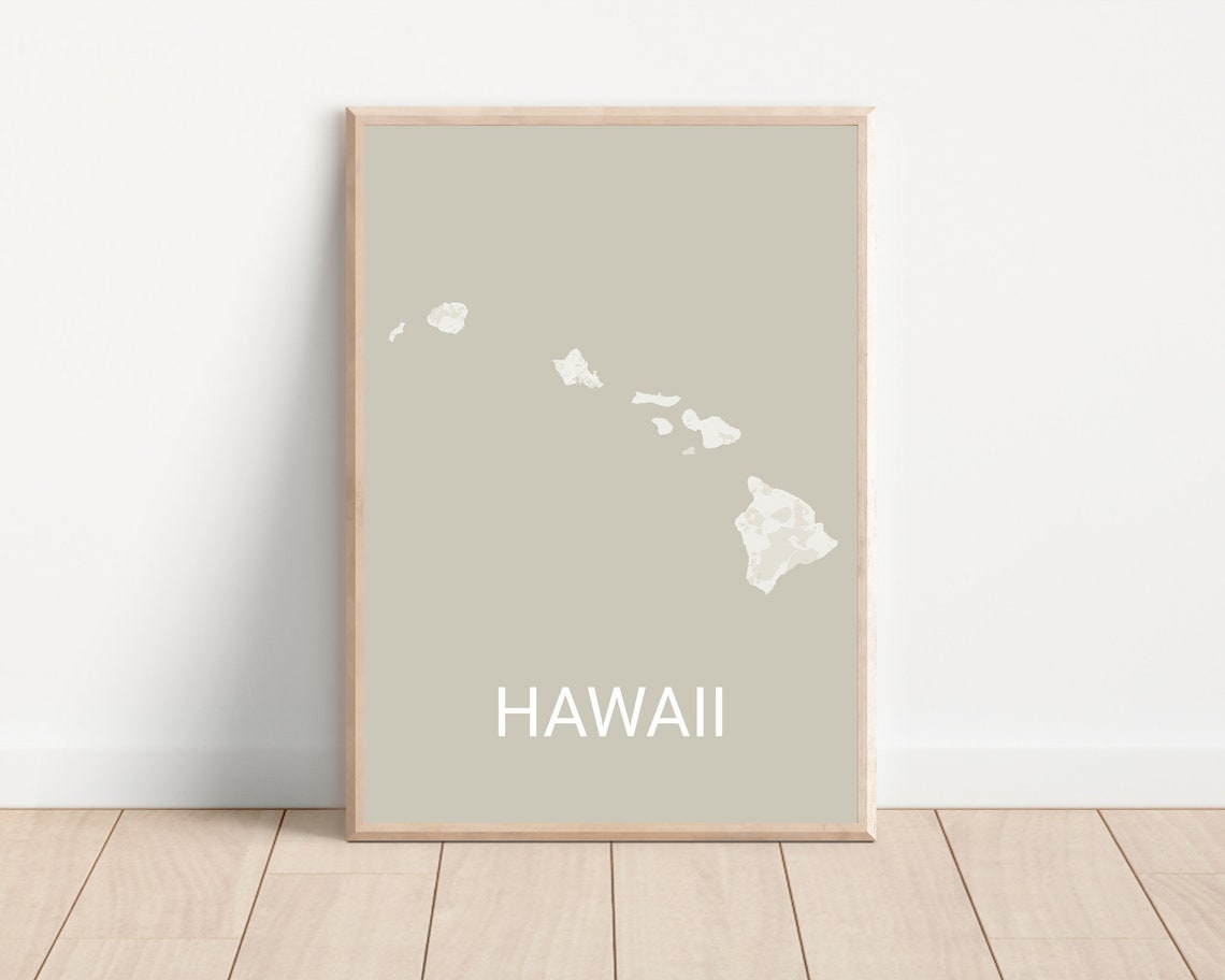 Hawaii Map Print Hawaii Travel Map Map Of Hawaii Hawaiian Gifts Hawaii Gifts Wedding Gifts Anniversary Gifts Valentine Gifts - Image 4