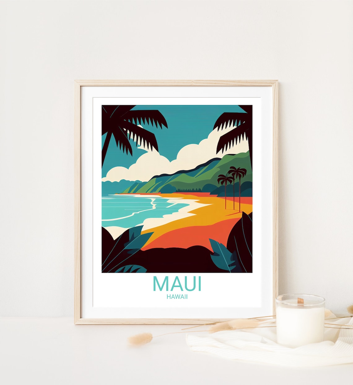 Maui Minimalist Travel Poster, Boho Island Art - Image 4