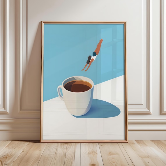 Coffee Diver Good Morning Kitchen Art Print