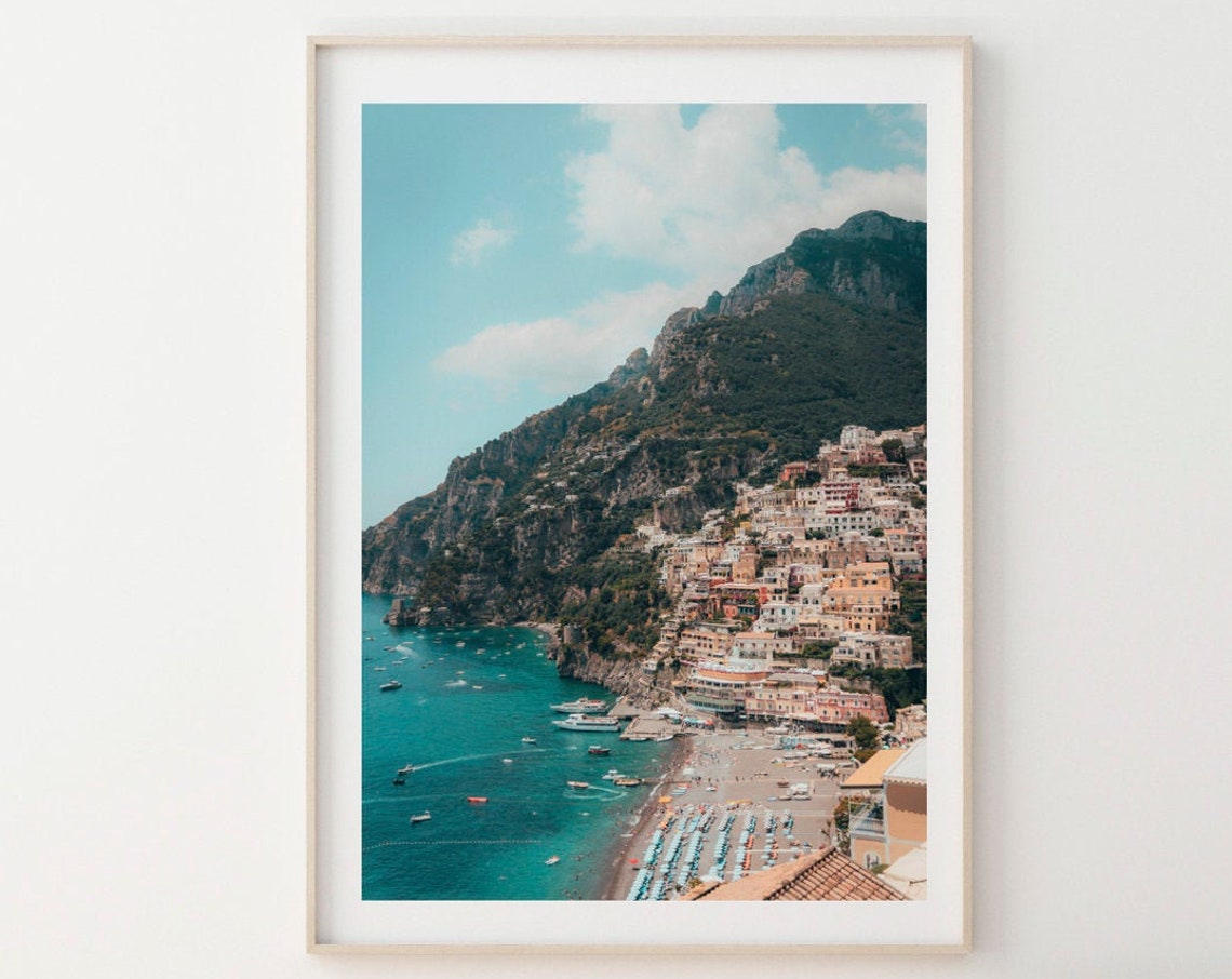 Amalfi Coast Italian Summer Travel Poster, Positano