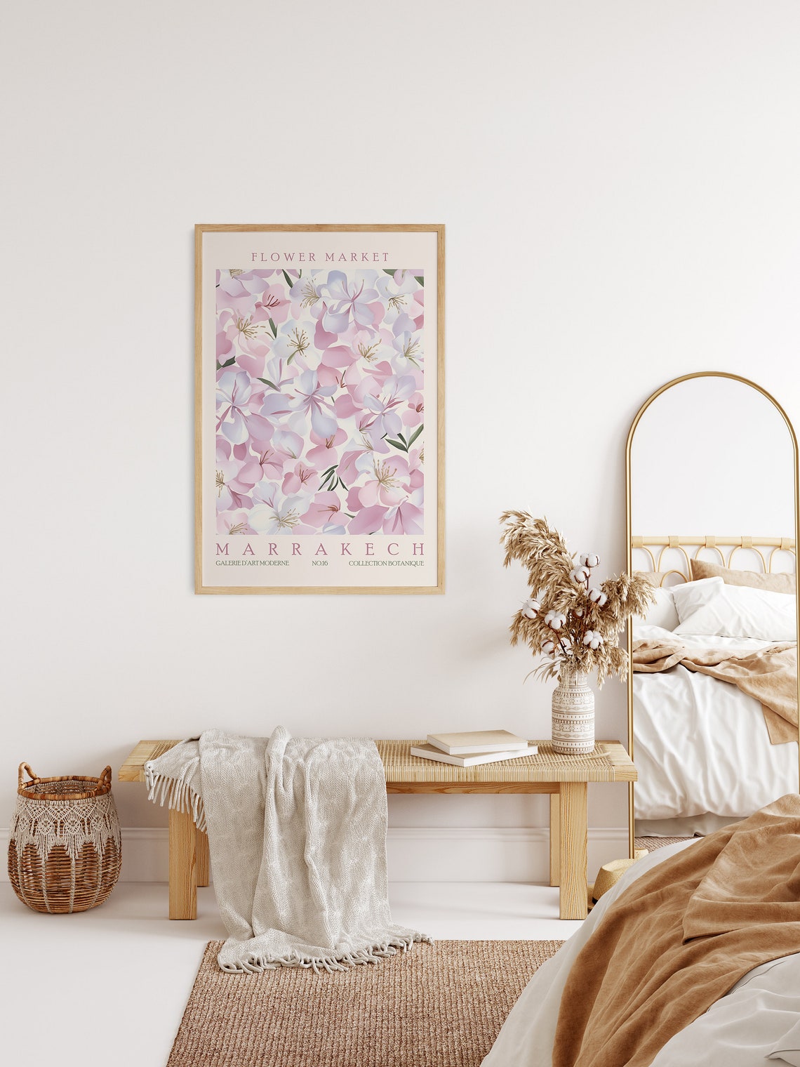 Flower Market Marrakech Oleander Blossom Botanical Art Poster - Image 2