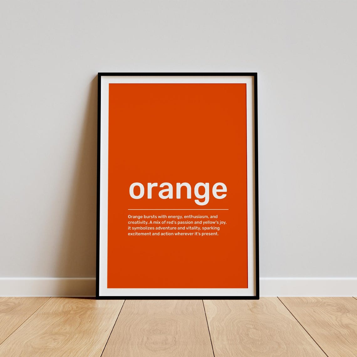 Orange Color Definition Dictionary Typography Minimalist Art Print