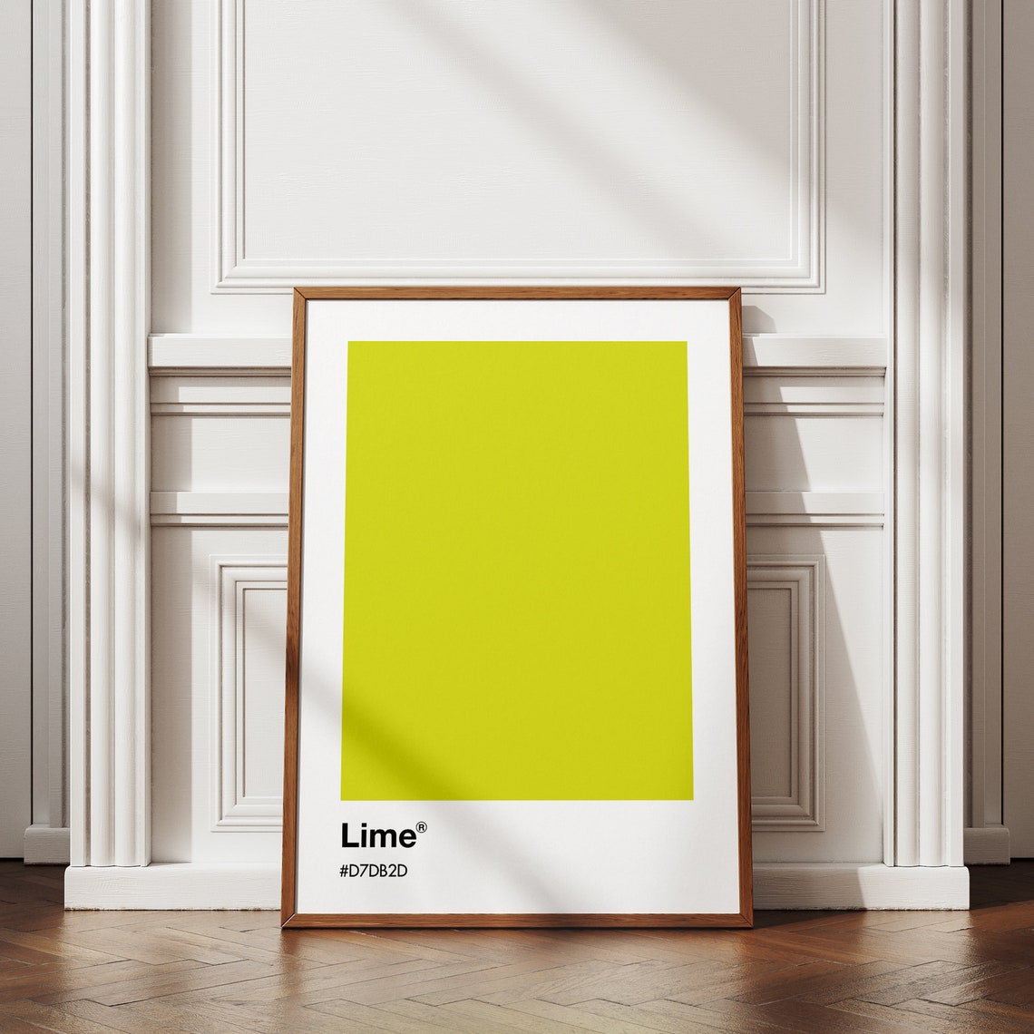 Lime Green Pantone Style Color Block Minimalist Gallery Art Print
