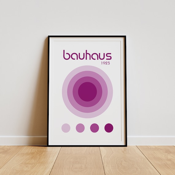 Bauhaus Exhibition Postergeometric Art Printmid Century Art Printpurple Bauhaus Wall Decorbauhaus Printprintable Artdigital Downlad