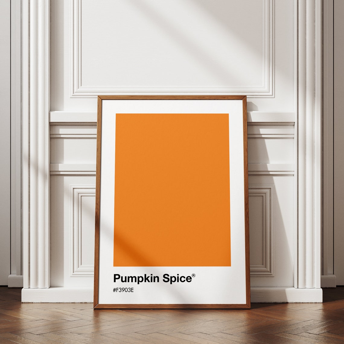 Pumpkin Spice Orange Pantone Style Color Block Minimalist Art Print