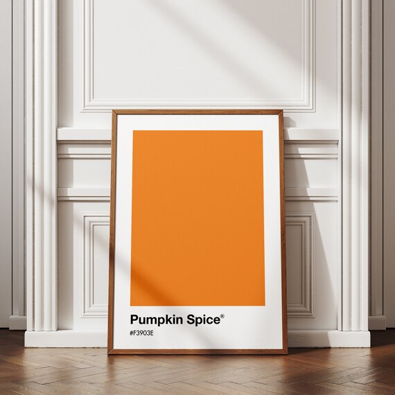 Pumpkin Spice Orange Pantone Style Color Block Minimalist Art Print
