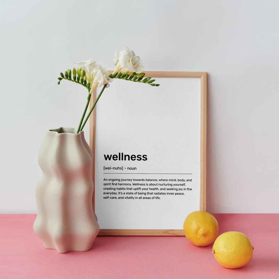 Wellness Definition Typography Quote Art Print - Image 3