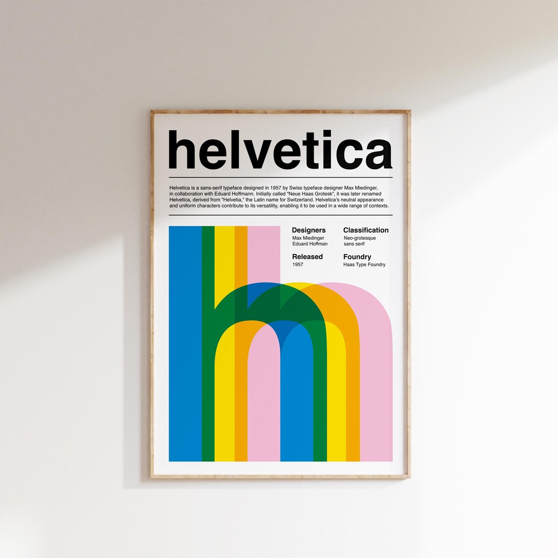 Helvetica Typeface Poster, Typographic Art Print