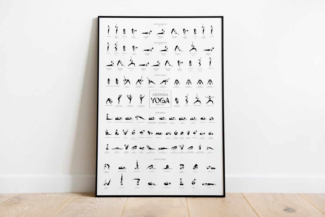 Ashtanga Primary Series Yoga Poses Art Print