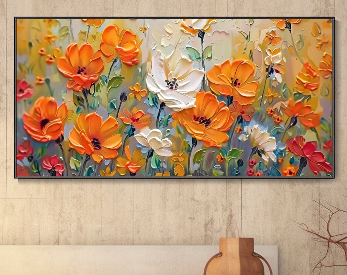 Spring Tulips, Knife-Painting Style Art Print