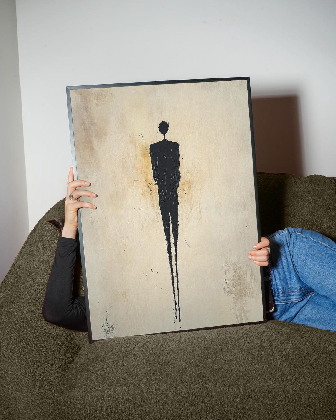 Lone Ink Figure Silhouette Minimalist Black Abstract Expression Poster - Image 4