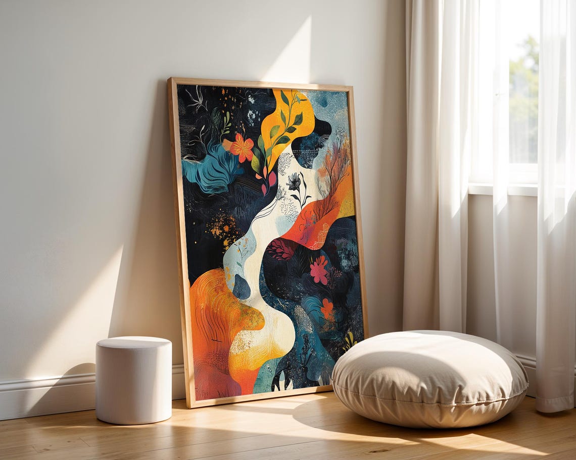 Abstract Nature Vibrant Earthy Botanical Surreal Colorful Art Print - Image 4