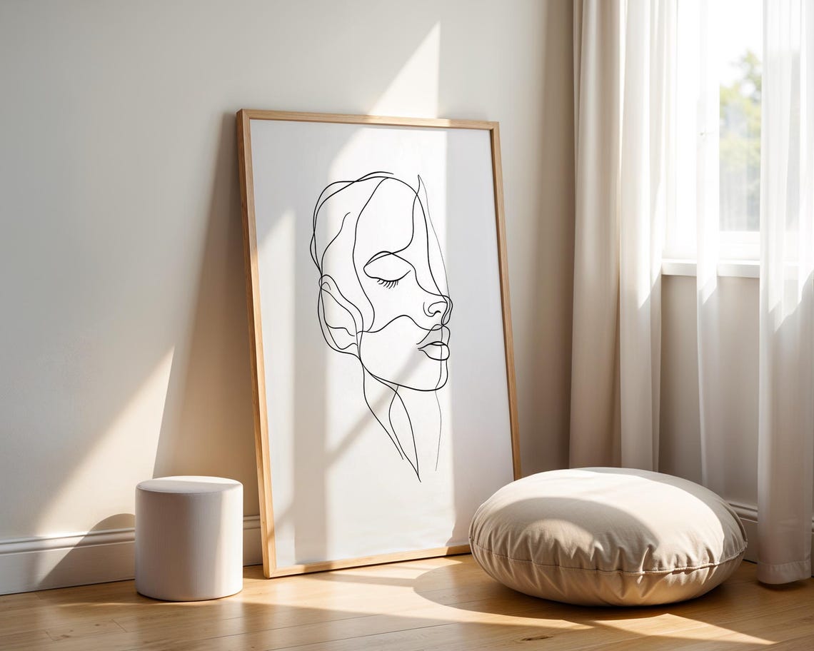 Minimalist One Line Face Abstract Portrait Modern Wall Poster - Image 5