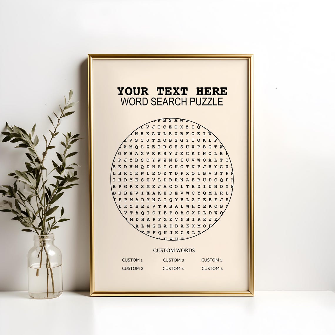 Custom Word Search Puzzle Print Customized Game Personalized Posterunique Dcor For Enthusiasts