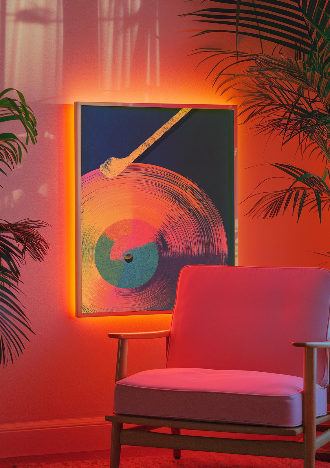 Colorful Vinyl Record Music Lover Retro Gradient Art Wall Poster - Image 2