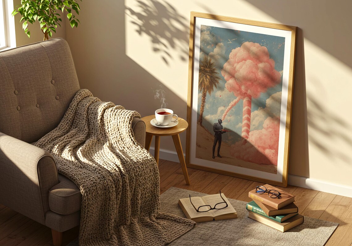 Surreal Candy Cloud Whimsical Desert Scene - Image 3