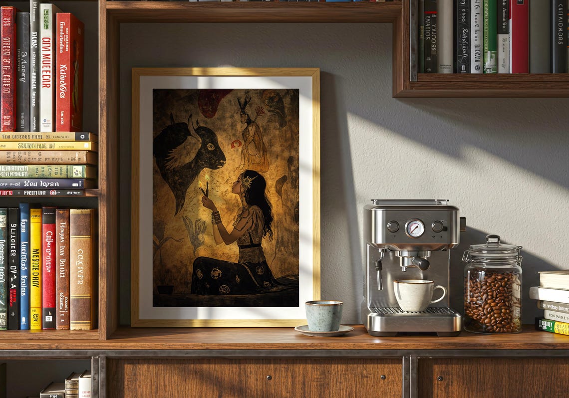 Mystical Ritual Art Print Tribal History Poster Ancient Ceremony Wall - Image 4