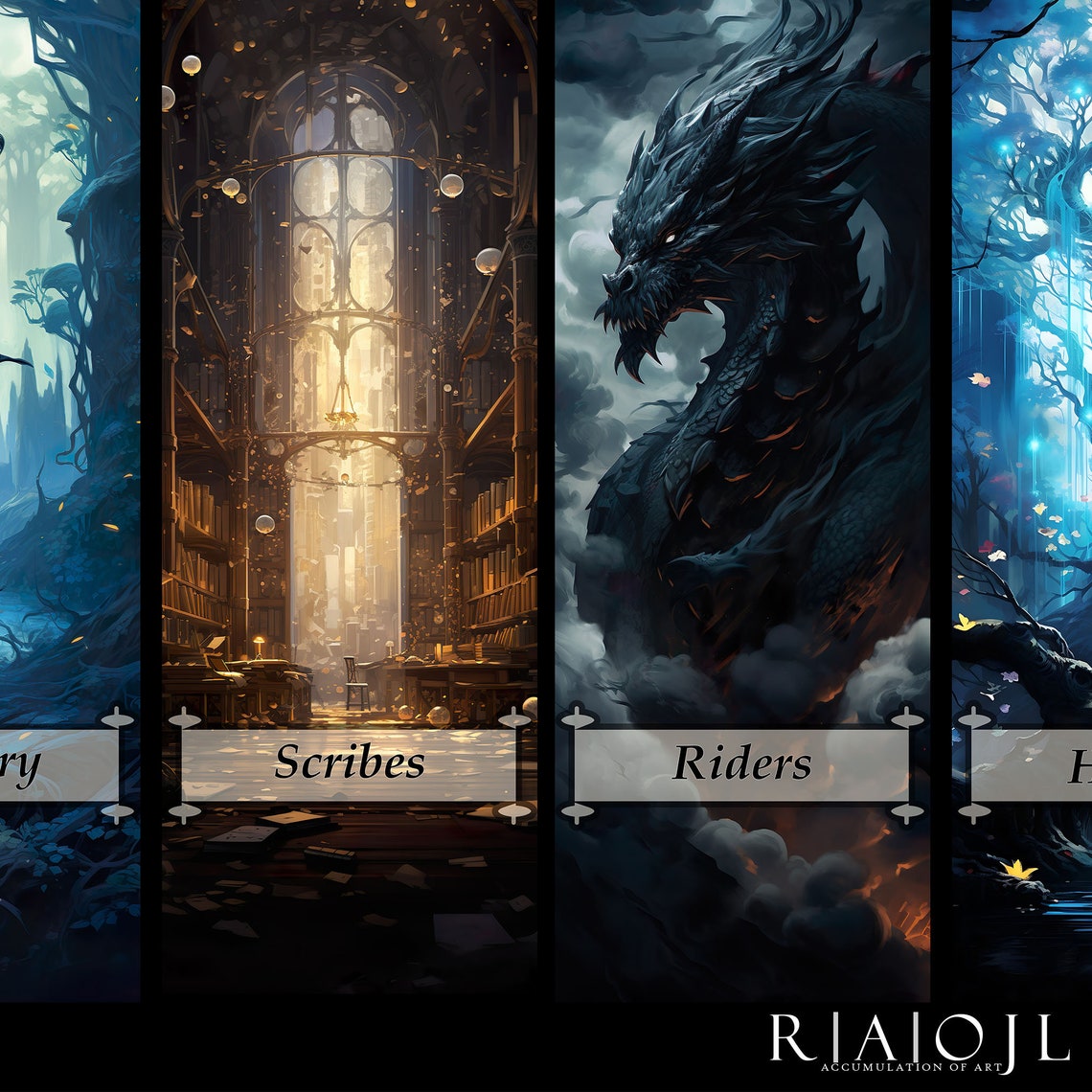 Fourth Wing Basgiath Four Quadrants Fantasy Panel Collection Poster - Image 4