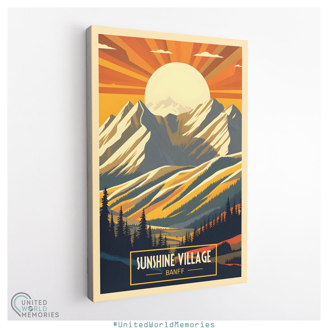 Banff Sunshine Village Sunshine Peaks Travel Poster - Image 3