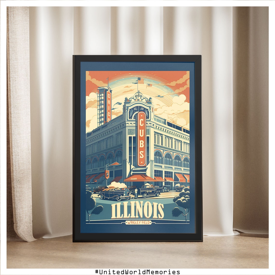 Illinois Wrigley Field Chicago Cubs Baseball Stadium Retro Poster - Image 5