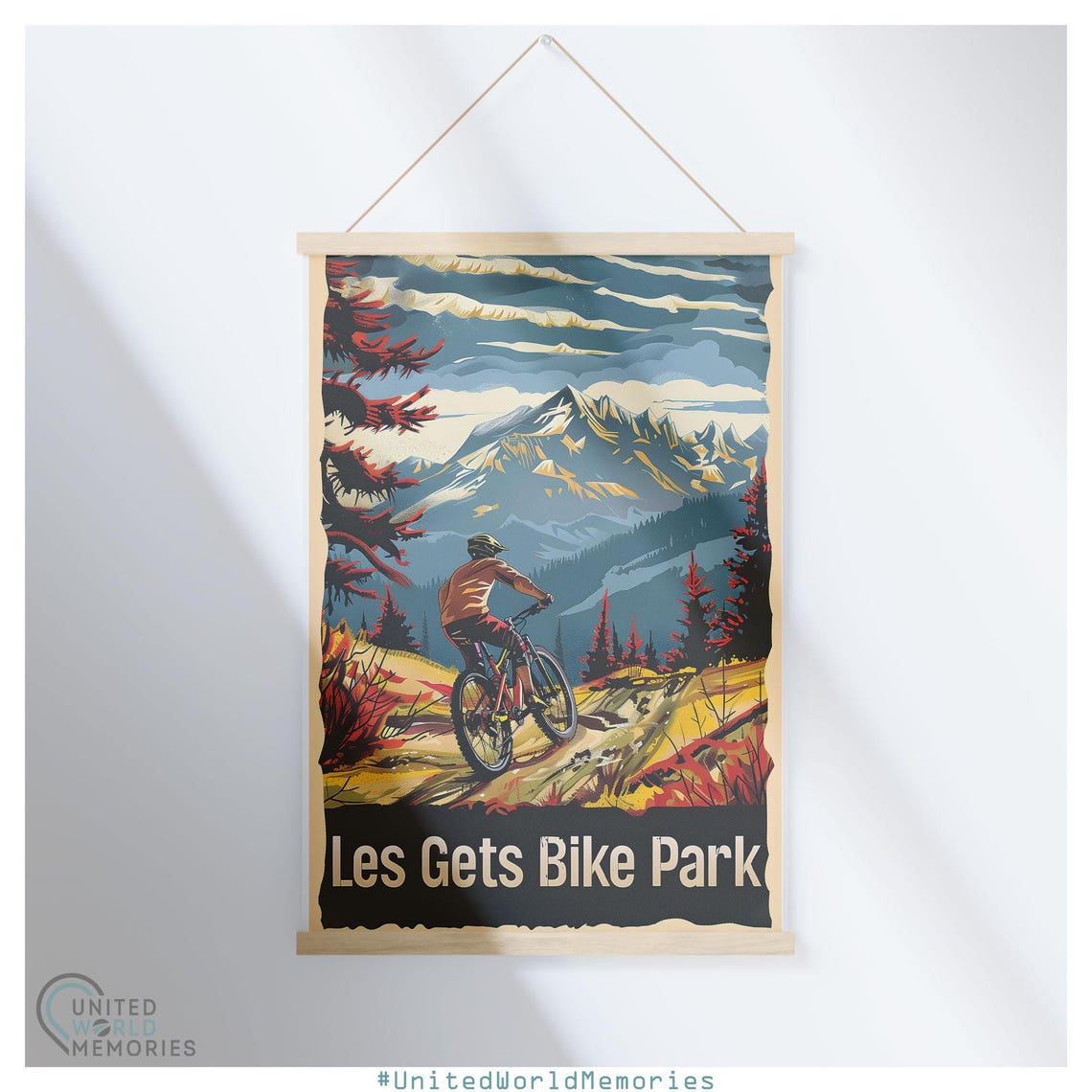 Les Gets Bike Park Alpine Adventure Poster Mountain Bike Poster France Bike Park Print - Image 5