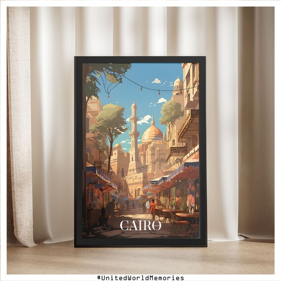 Cairo Khan El-Khalili Bazaar Travel Poster